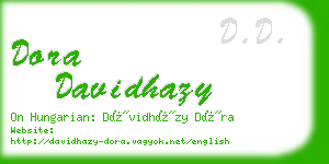 dora davidhazy business card